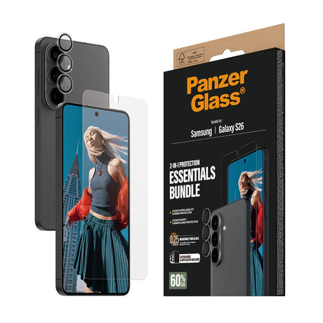 Samsung Galaxy S26 PanzerGlass Hoops 2-in-1 Bundle m. 1 x EasyAligner 1 x Skærmbeskyttelse (UWF) 1 x Hoops Kameralinsebeskyttelse - Gennemsigtig
