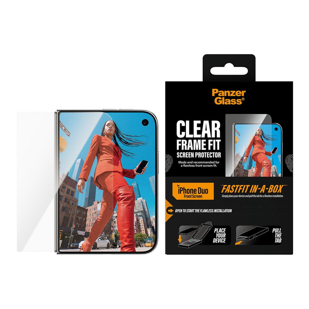 iPhone Duo PanzerGlass Hærdet Beskyttelsesglas inkl. FastFit In-A-Box - Ultra Wide Fit - Gennemsigtig