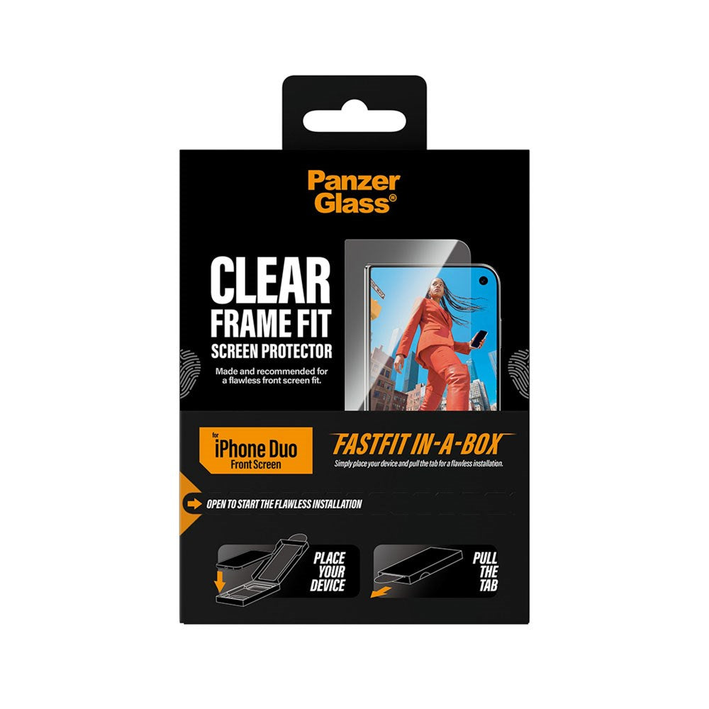 iPhone Duo PanzerGlass Hærdet Beskyttelsesglas inkl. FastFit In-A-Box - Ultra Wide Fit - Gennemsigtig