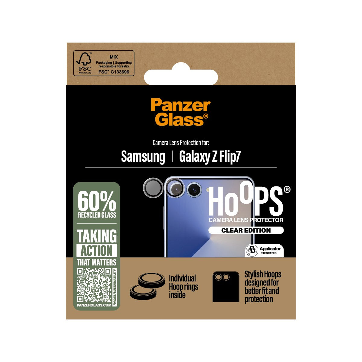 Samsung Galaxy Z Flip7 - PanzerGlass - Hoops Kameralinsebeskyttelse - Gennemsigtig