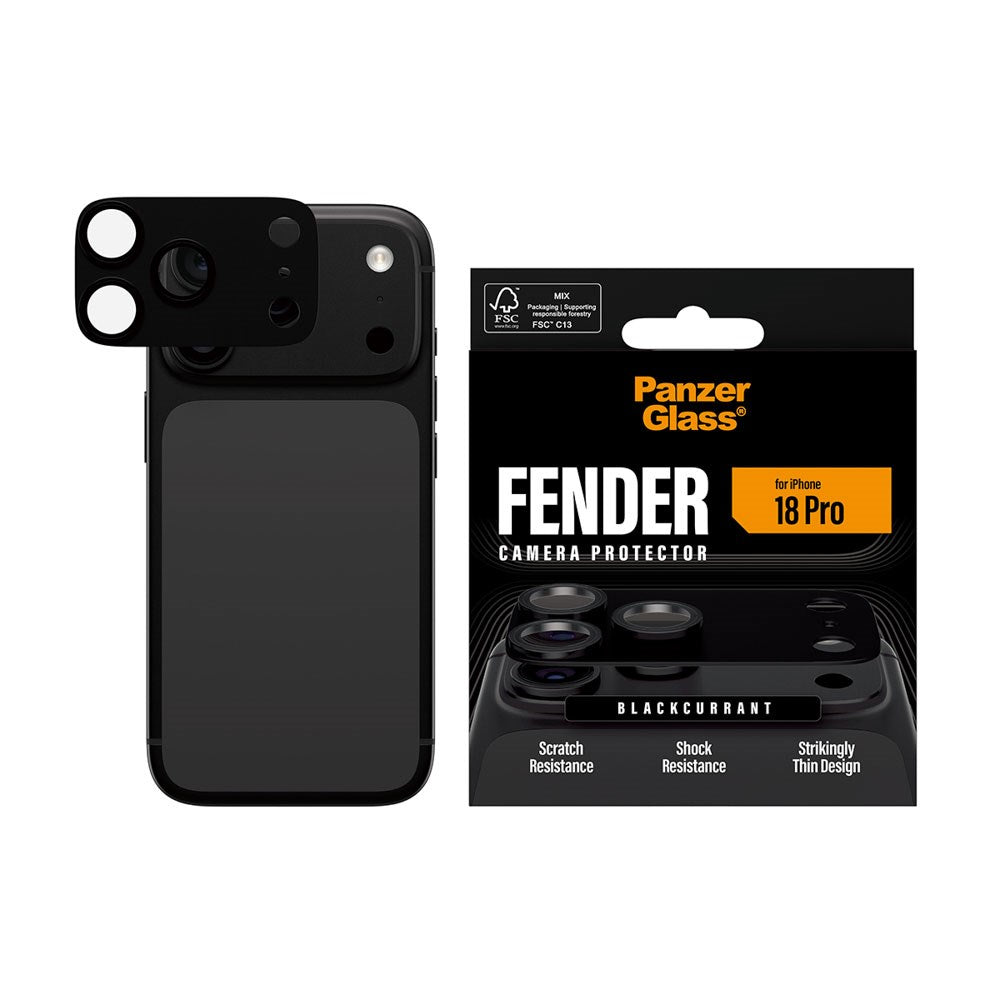 iPhone 18 Pro PanzerGlass FENDER Kamerabeskyttelse - Black Current