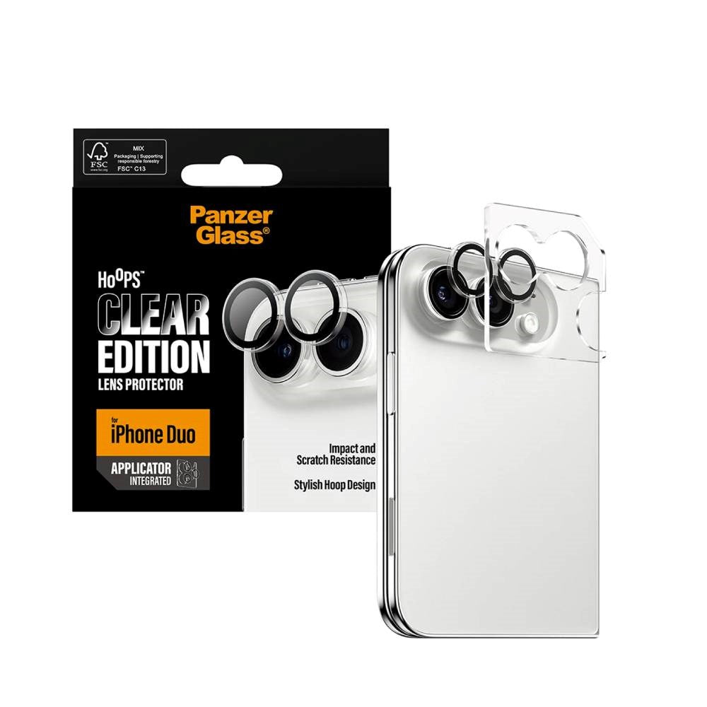 iPhone Duo PanzerGlass Hoops - Beskyttelse til Kamera - Gennemsigtig