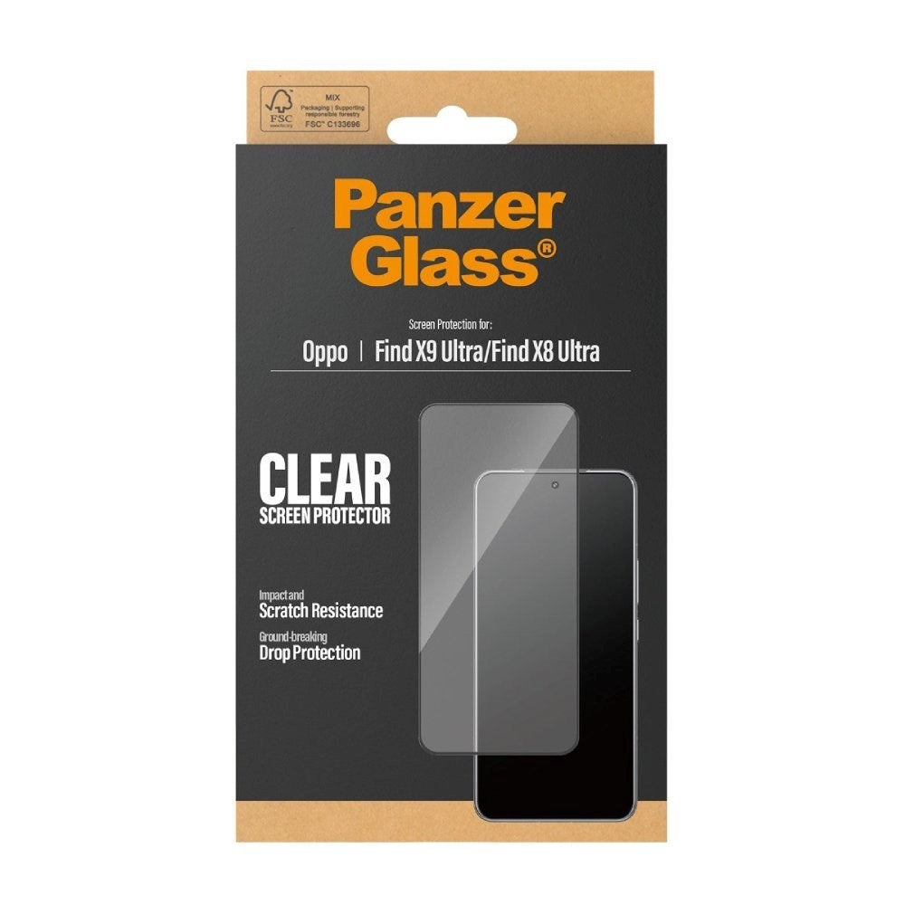 OPPO Find X9 Ultra PanzerGlass Hærdet Beskyttelsesglas - Ultra Wide Fit m. EasyAligner - Gennemsigtig