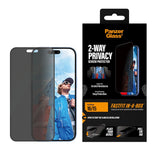 iPhone 16 / 15 PanzerGlass 2-Way Privacy Skærmbeskyttelsesglas - inkl. FastFit In-A-Box - Gennemsigtig