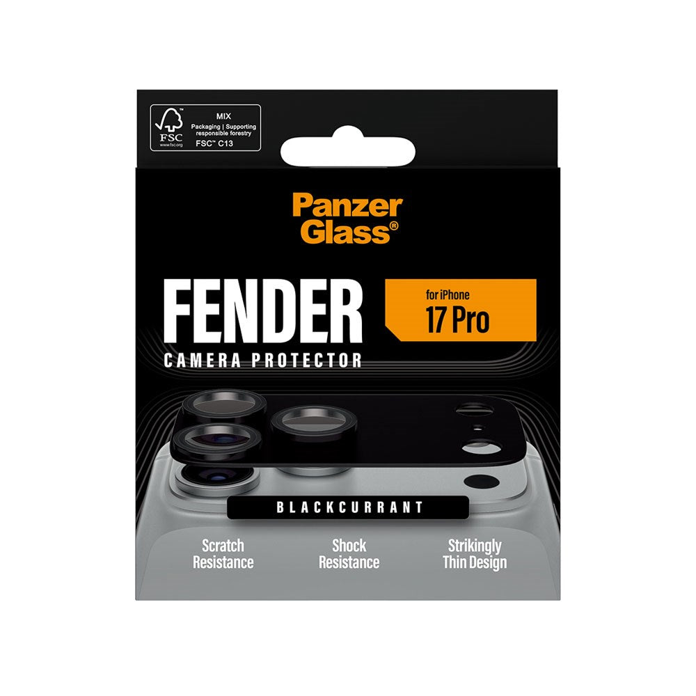 iPhone 17 Pro PanzerGlass FENDER Kameralinse Beskyttelsesglas - Black