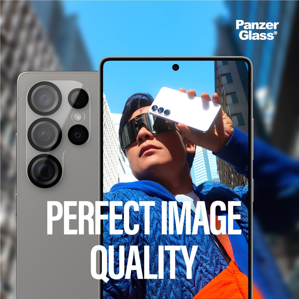 Samsung Galaxy S25 Ultra PanzerGlass PicturePerfect - Kamerabeskyttelse - Platinastyrke - Gjennomsiktig / Svart