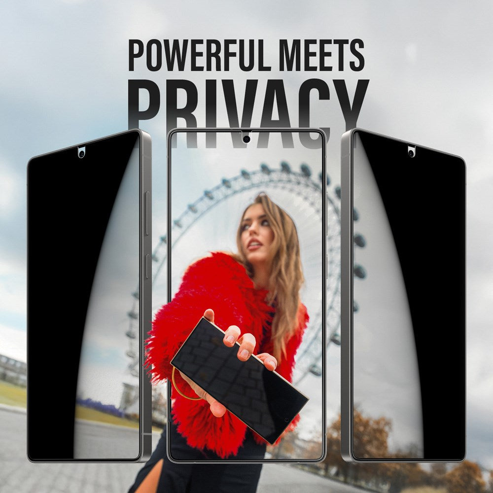 Samsung Galaxy S25 Ultra - PanzerGlass Ultra-Wide Fit skjermbeskytter - Personvernfunksjon - Gjennomsiktig