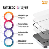 iPhone 13 Mini PanzerGlass antibakterielt kant-til-kant-glass - veskevennlig - svart kant