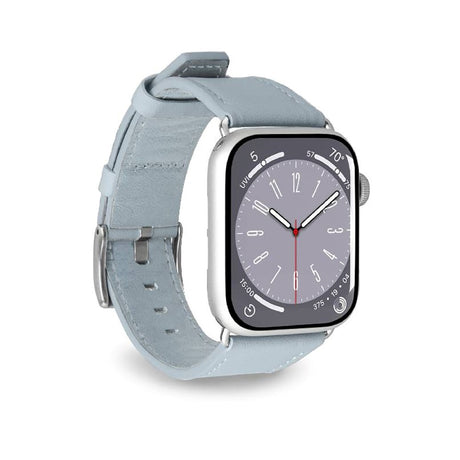 Apple Watch (38/40/SE/41/42 mm) Puro E-CLASSIC Vegan lærklokkerem - lyseblå
