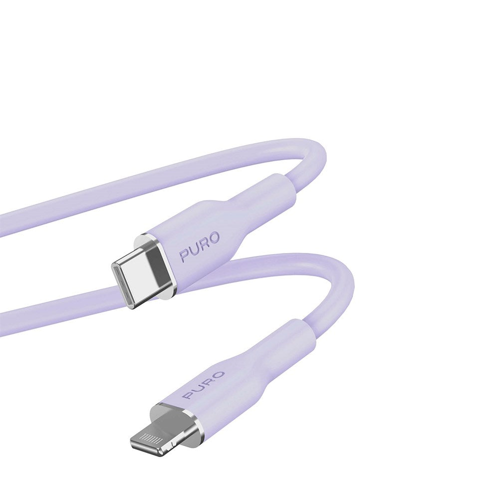 USB-C til Lightning-kabel - PURO Soft 1,5m - Lilla