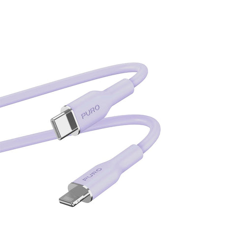 USB-C til Lightning-kabel - PURO Soft 1,5m - Lilla