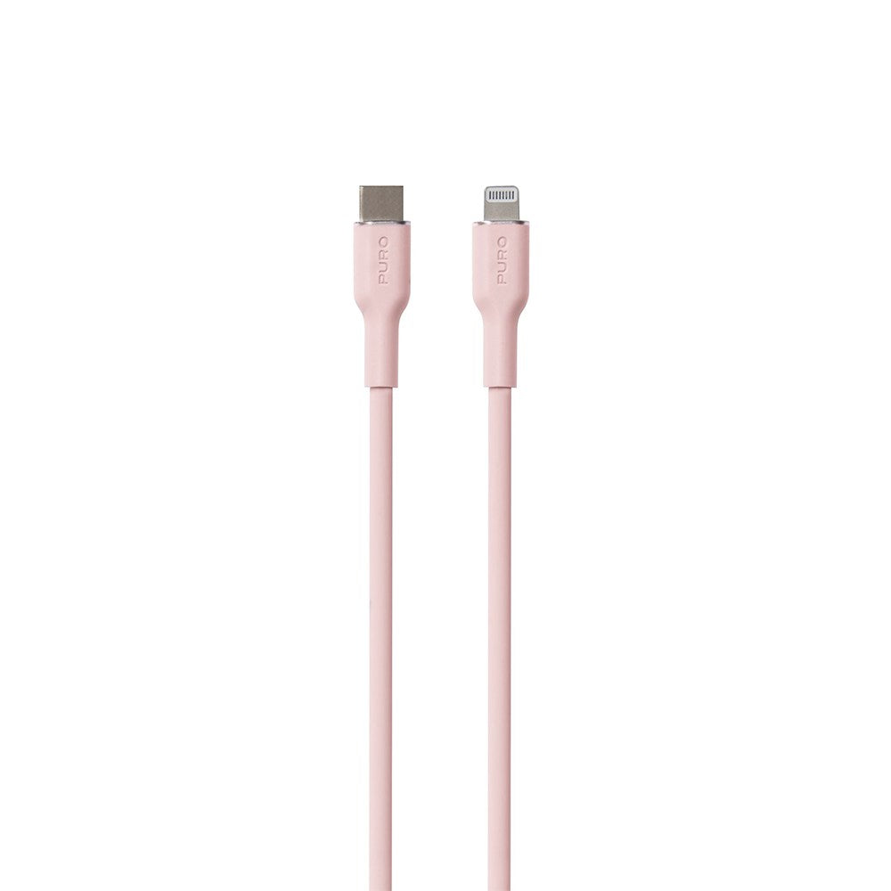 USB-C til Lightning-kabel - PURO Soft 1,5m - Rosa