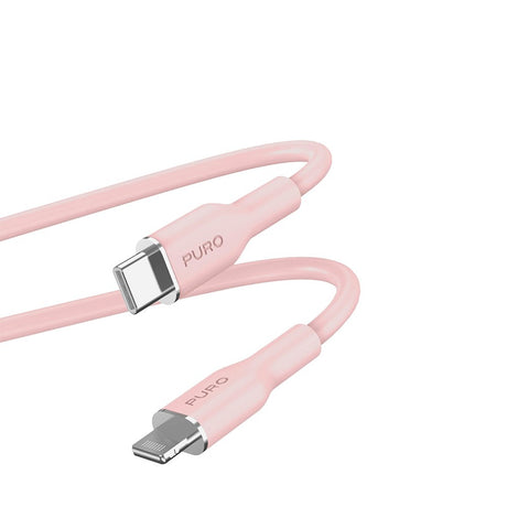 USB-C til Lightning-kabel - PURO Soft 1,5m - Rosa