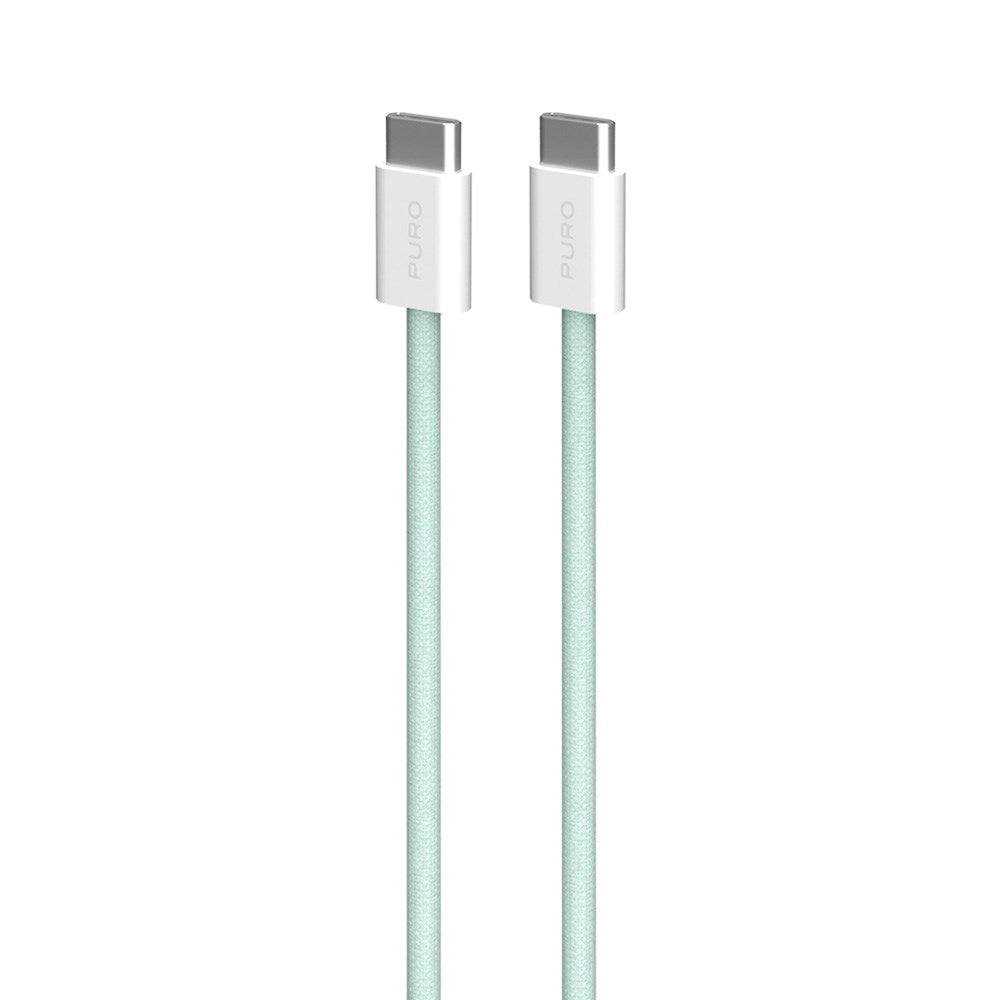 Flettet Puro USB-C-kabel – 1,5 m, 60 W strømforsyning, 480 Mbps – Grønn