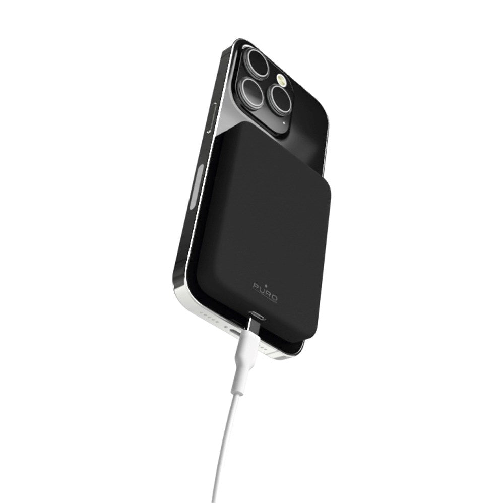 Puro Mini Power Mag 15W trådløs Powerbank 4200 mAh w. USB-C-kontakt - MagSafe-kompatibel - Svart