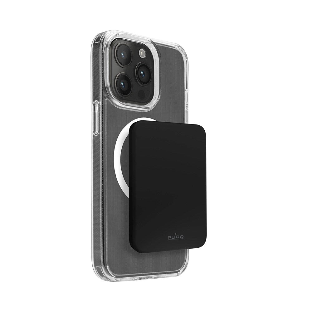 Puro Mini Power Mag 15W trådløs Powerbank 4200 mAh w. USB-C-kontakt - MagSafe-kompatibel - Svart