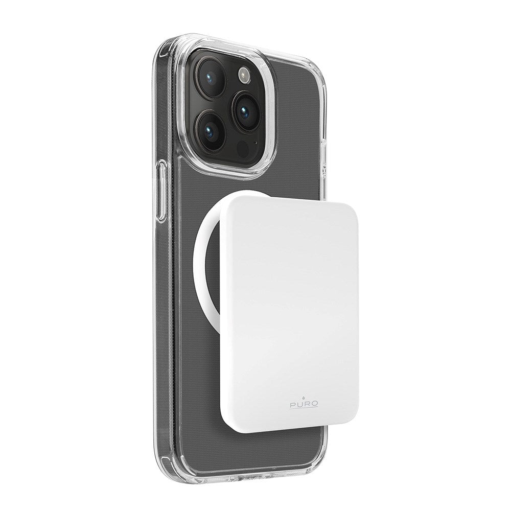 Puro Mini Power Mag 15W trådløs Powerbank 4200 mAh w. USB-C-kontakt - MagSafe-kompatibel - Hvit