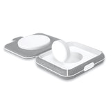 Puro bærbar 2-i-1 trådløs ladestasjon for Apple Watch USB-C - MagSafe-kompatibel - Grå / Hvit