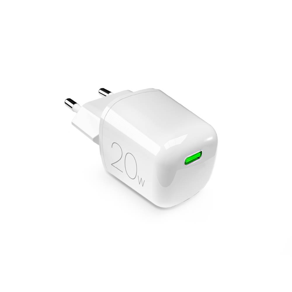 Puro Vegglader GaN 20W med USB-C-port - Hvit