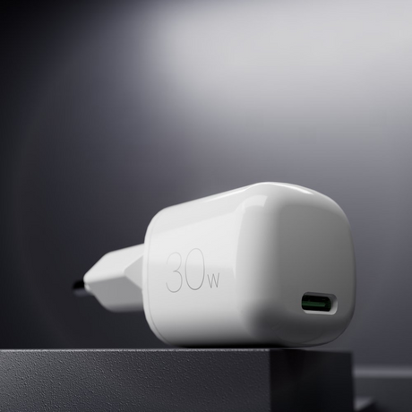 Puro Vegglader GaN 30W med USB-C-port - Hvit
