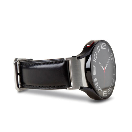 PURO CLASSIC ekte lærrem - Samsung Galaxy Watch (4/4 Classic/5/5 Pro/6/6 Classic/7) - Svart