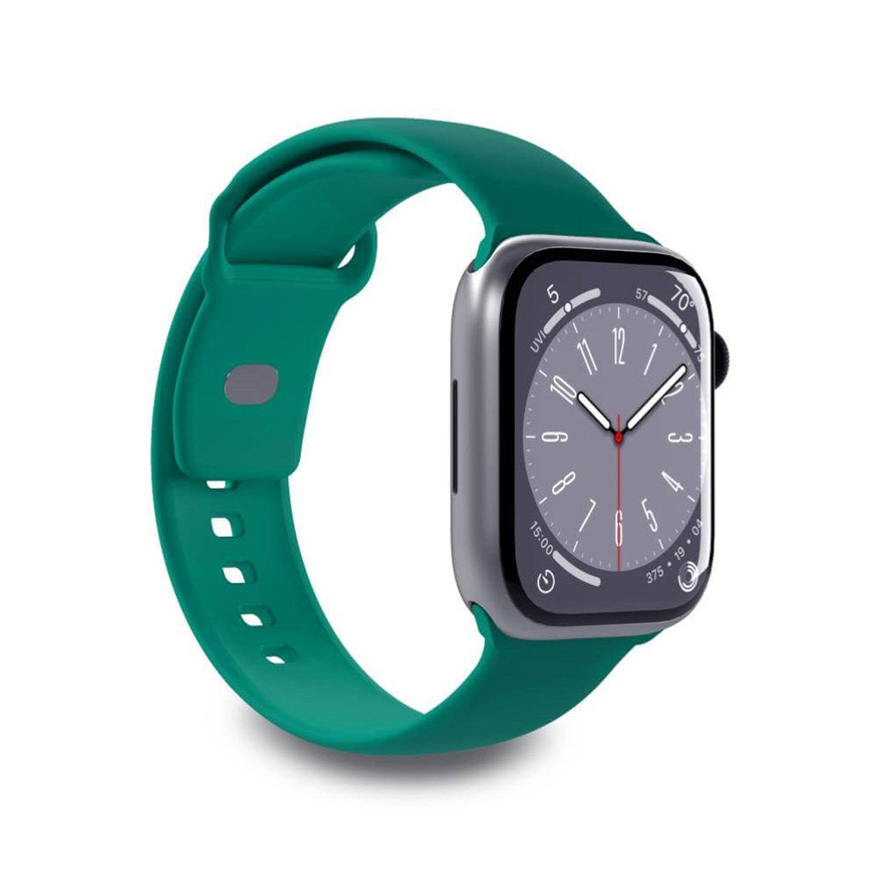 Apple Watch (42/44/SE/45/46/49 mm) Puro ICON Silikonklokkerem - Grønn