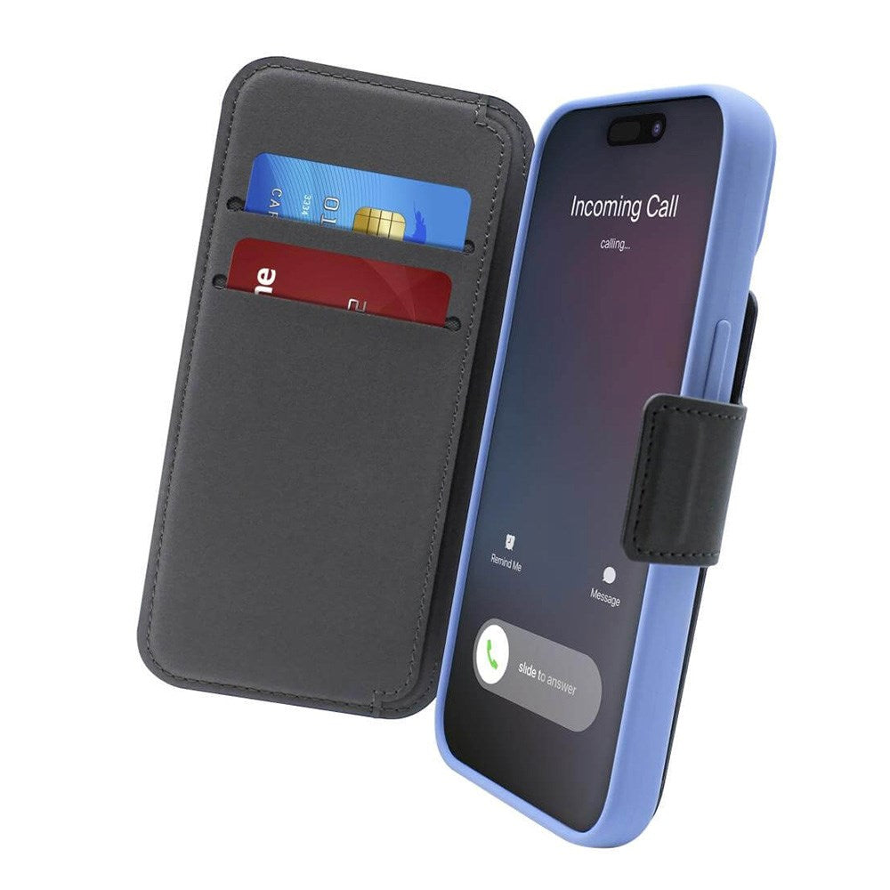 iPhone 12 / 12 Pro / 13 / 14 / 15 Puro Wallet Magnetic Folio Flip Cover - MagSafe-kompatibel - Svart