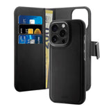 Flip-deksel i Eco-Leather med sedellomme og magnetisk lukking for iPhone 16 Pro Max - Svart