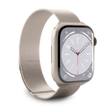 Apple Watch (42/44/SE/45/46/49 mm) Puro MILANESE klokkerem i rustfritt stål - Champagne