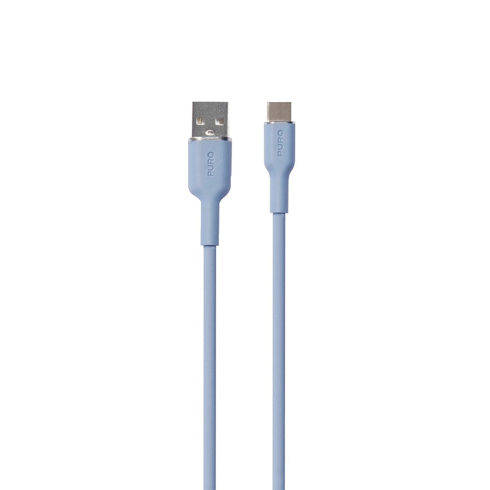USB-A til USB-C Kabel - PURO Soft 1.5m - Blå