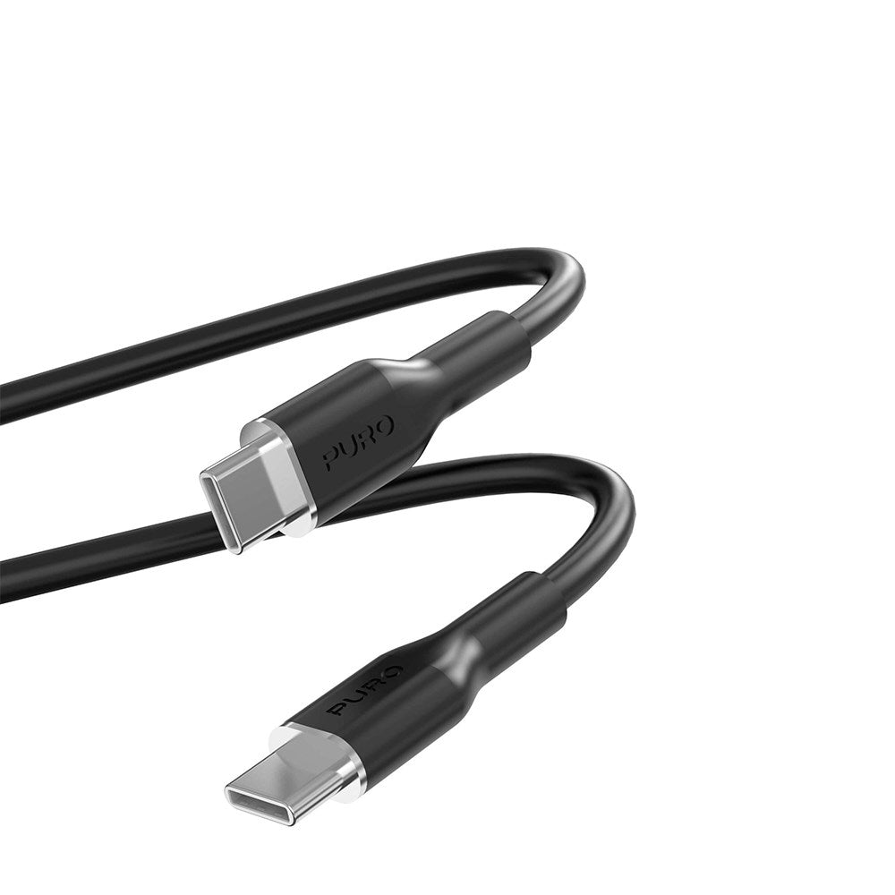 USB-C til USB-C-kabel - PURO Soft 1,5m - Svart