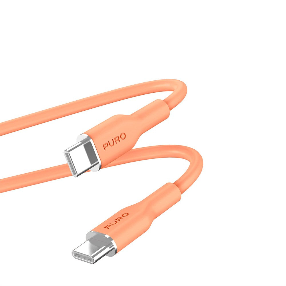USB-C til USB-C Kabel - PURO Soft 1.5m - Orange