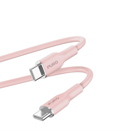USB-C til USB-C-kabel - PURO Soft 1,5m - Rosa