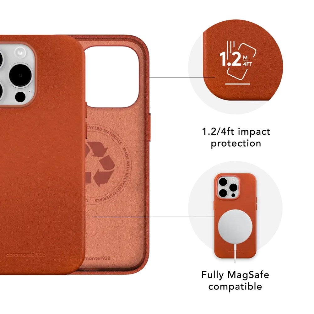 iPhone 16e / 15 / 14 / 13 dbramante1928 Roskilde Cover - 100% Ægte Læder - MagSafe Kompatibel - Tan