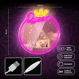 Forever Light LED-speil med neonlys - "Queen"