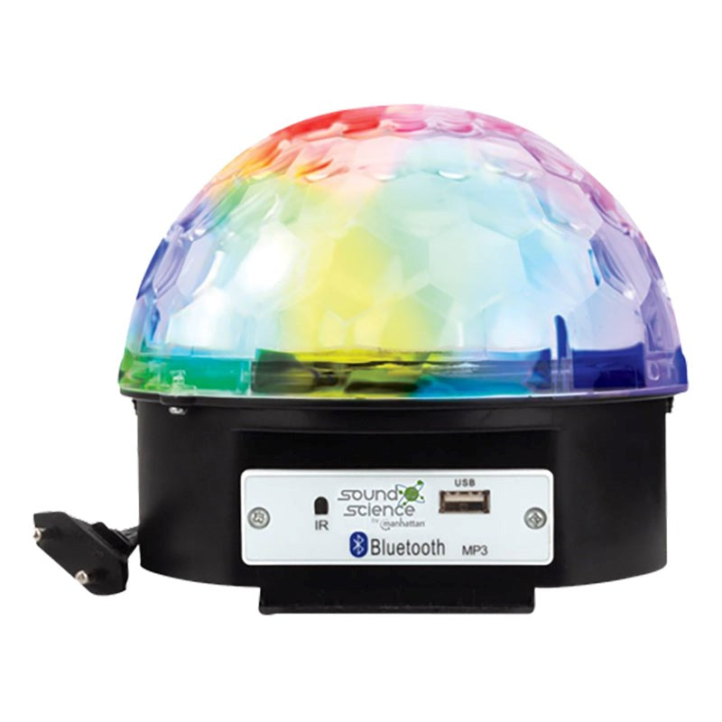 Manhattan Mini Bluetooth Højttaler m. Fjernbetjening & Disko Lyskugle - Sort