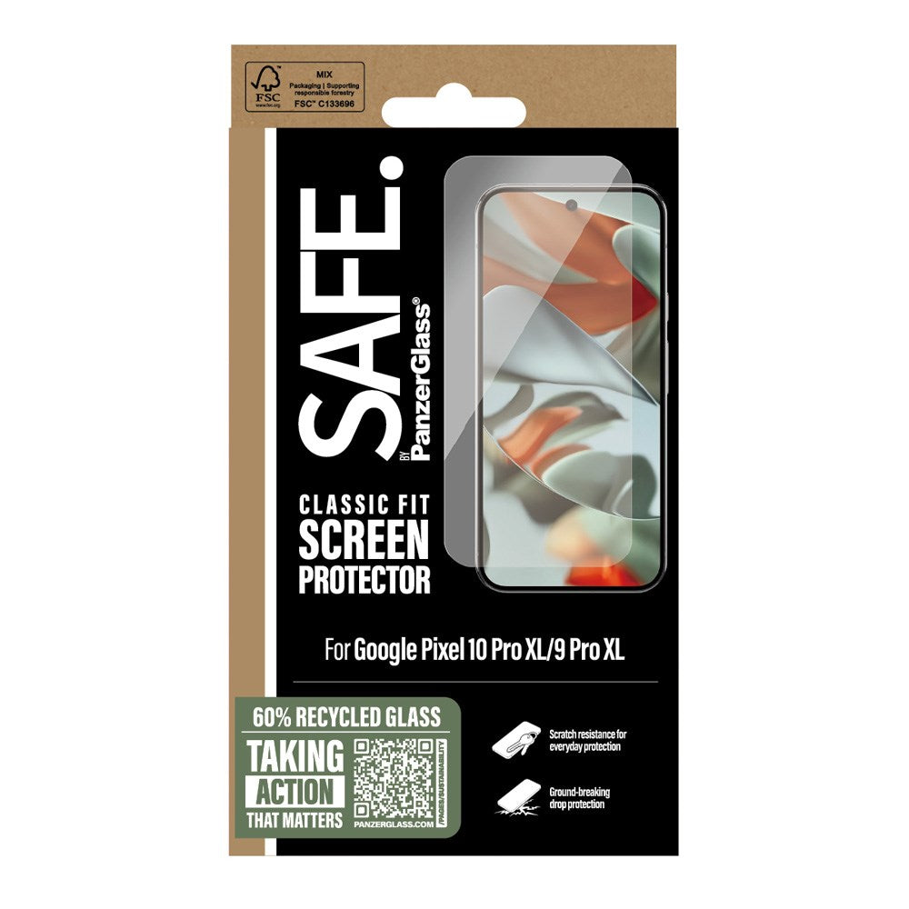 SAFE by PanzerGlass - Google Pixel 10 Pro XL / 9 Pro XL - Classic Fit Skærmbeskyttelse - Gennemsigtig