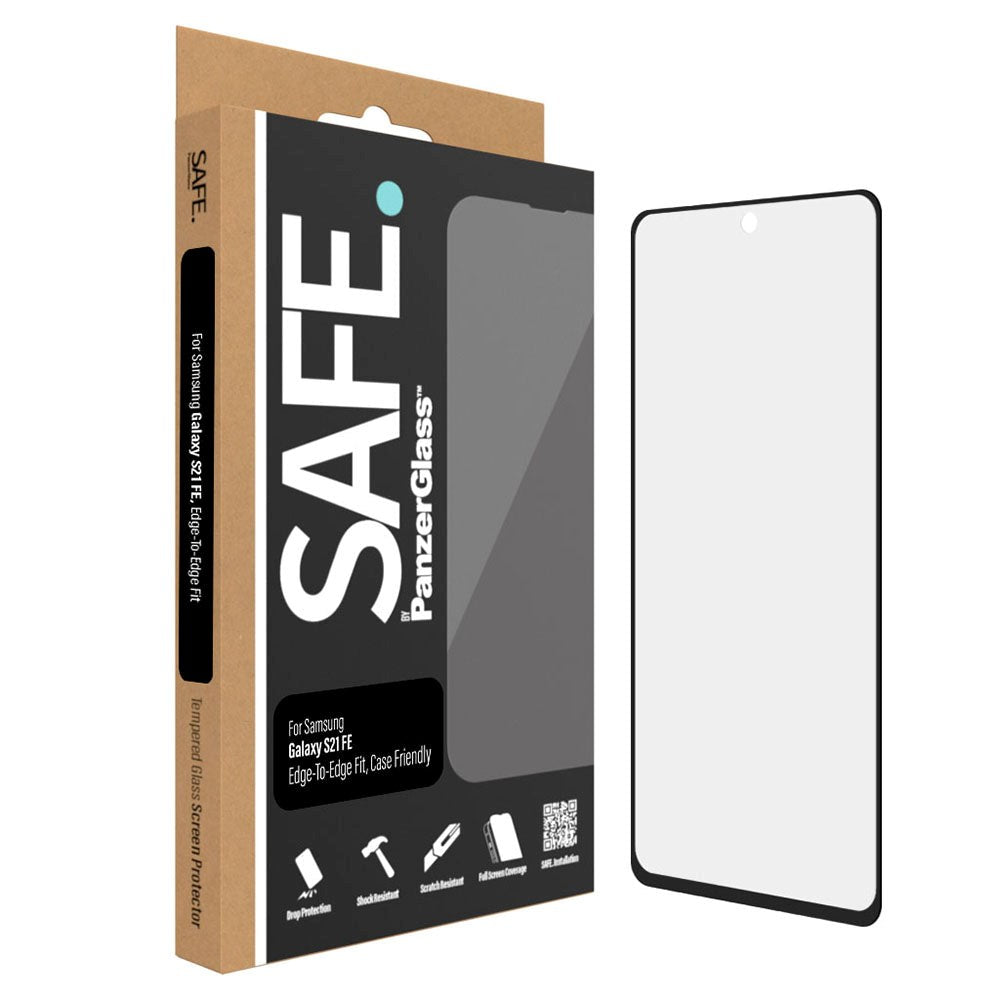 Samsung Galaxy S21 FE (5G) Safe By PanzerGlass® Edge-to-Edge Fit Skjermbeskytter - Veskevennlig - Gullstyrke - Gjennomsiktig