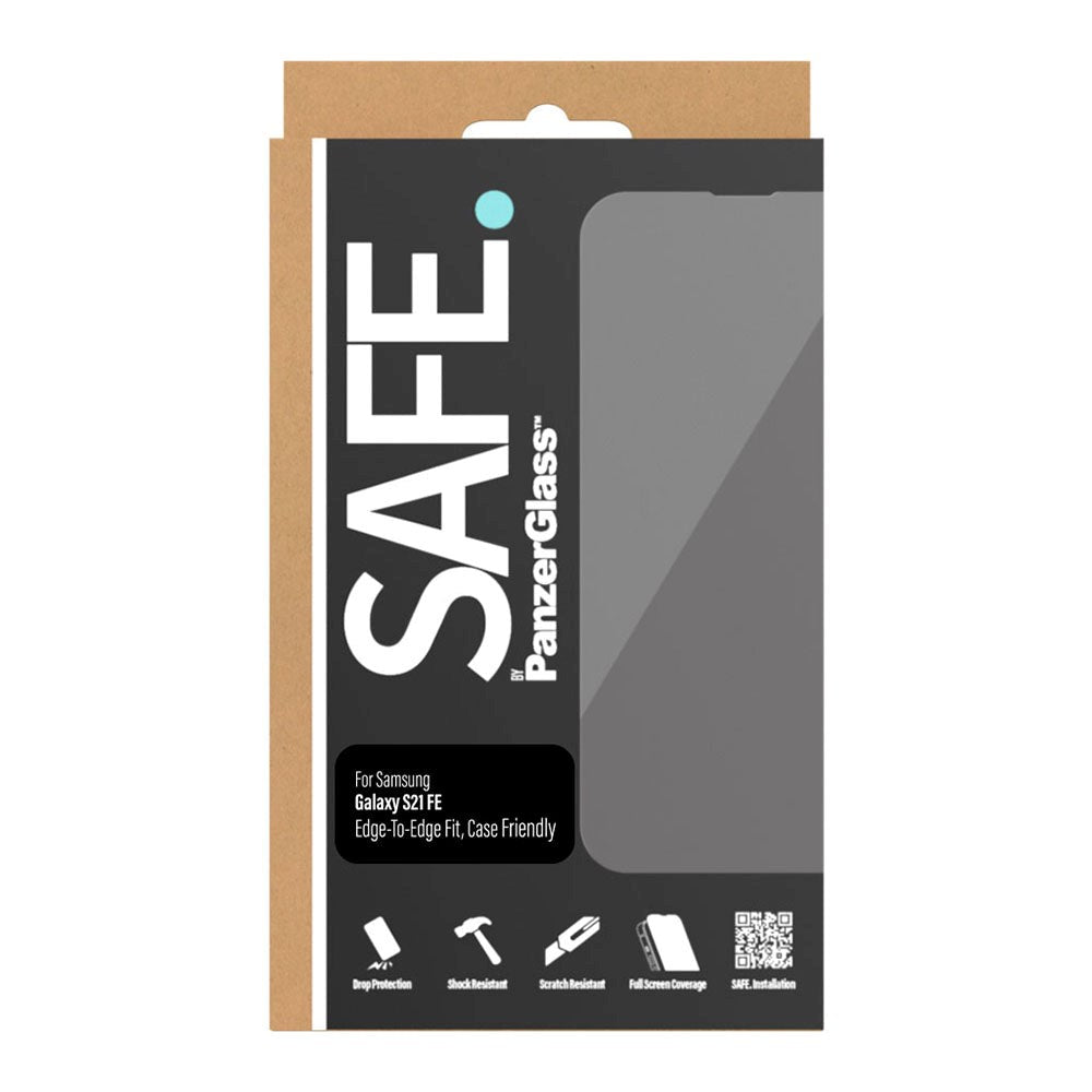 Samsung Galaxy S21 FE (5G) Safe By PanzerGlass® Edge-to-Edge Fit Skjermbeskytter - Veskevennlig - Gullstyrke - Gjennomsiktig