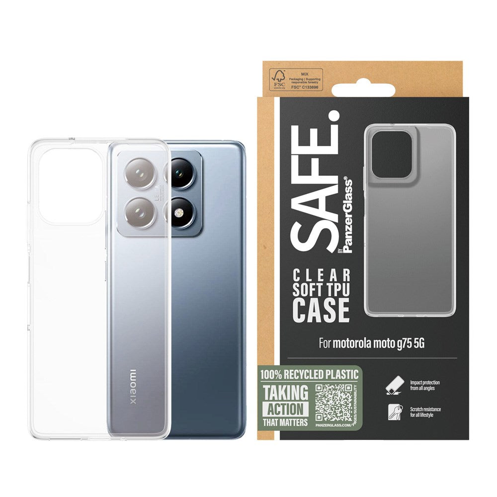 Motorola Moto G75 (5G) Safe By PanzerGlass® fleksibelt plastdeksel - gjennomsiktig