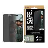 iPhone 16 Pro - SAFE by PanzerGlass - Ultra-Wide Fit-skjermbeskytter - Personvernfunksjon - Gjennomsiktig