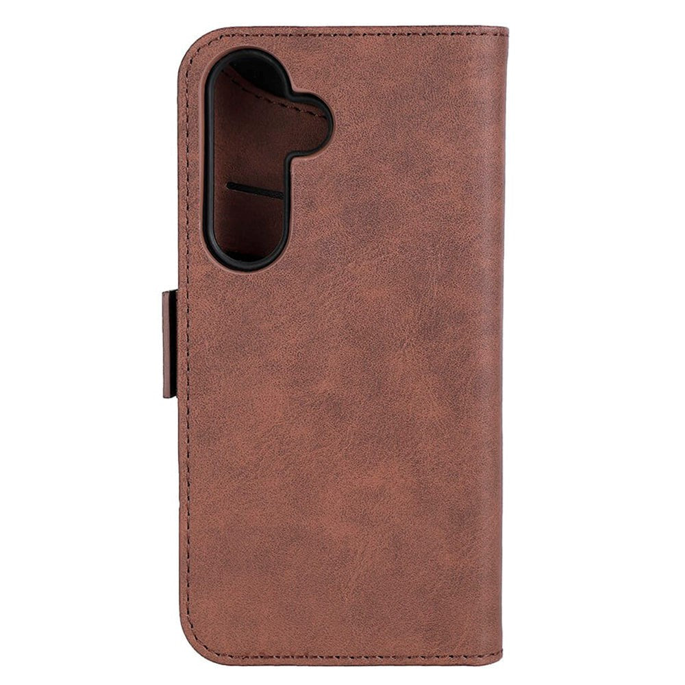 GEAR Samsung Galaxy S24 Leather Flip Deksel m. Lommebok - Brun