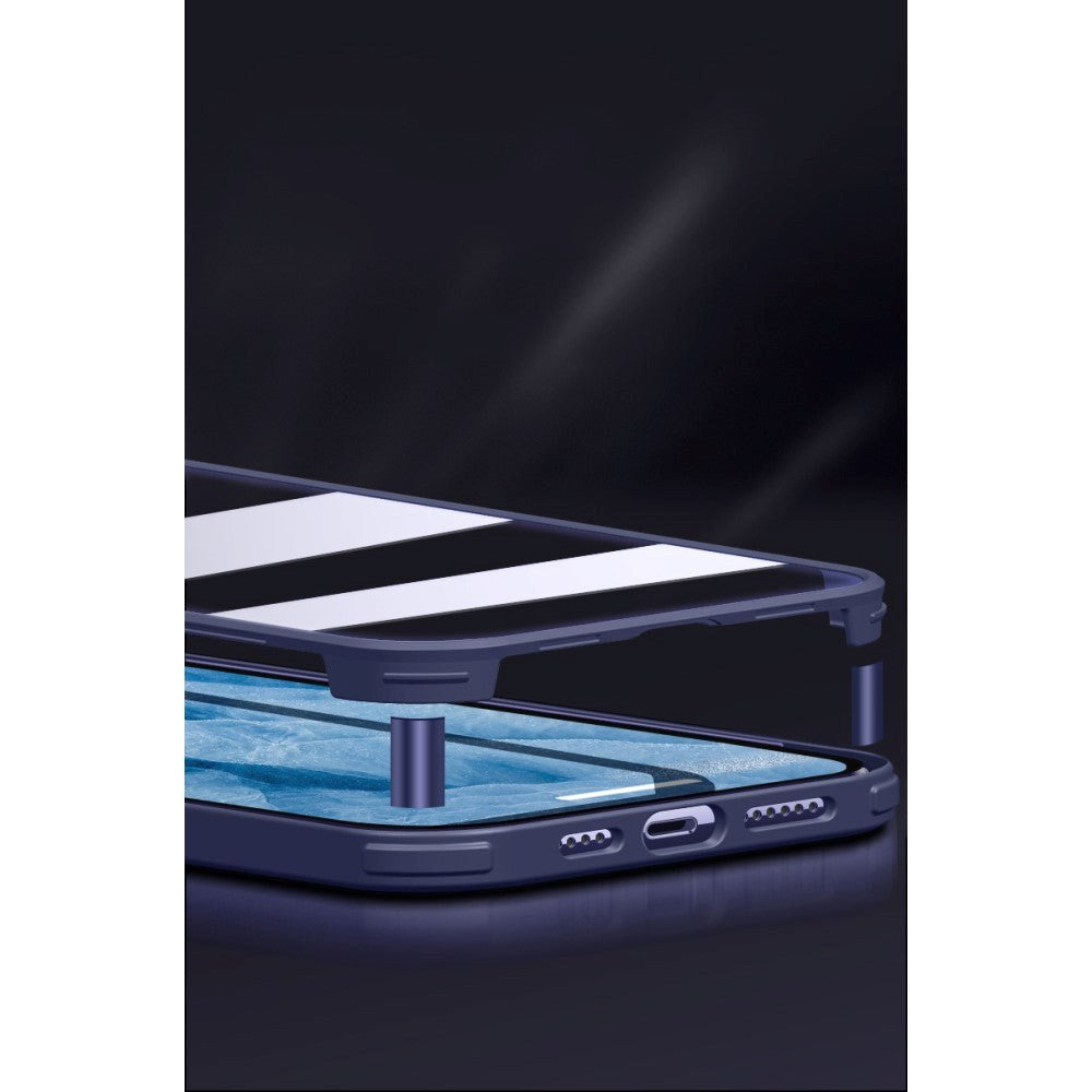 iPhone 12 / 12 Pro 360° Hybrid Deksel m. Glass bak og front - svart