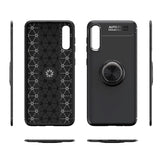 Samsung Galaxy A70 LENUO fleksibelt plastdeksel m. Ringholder - Svart / Rose gull