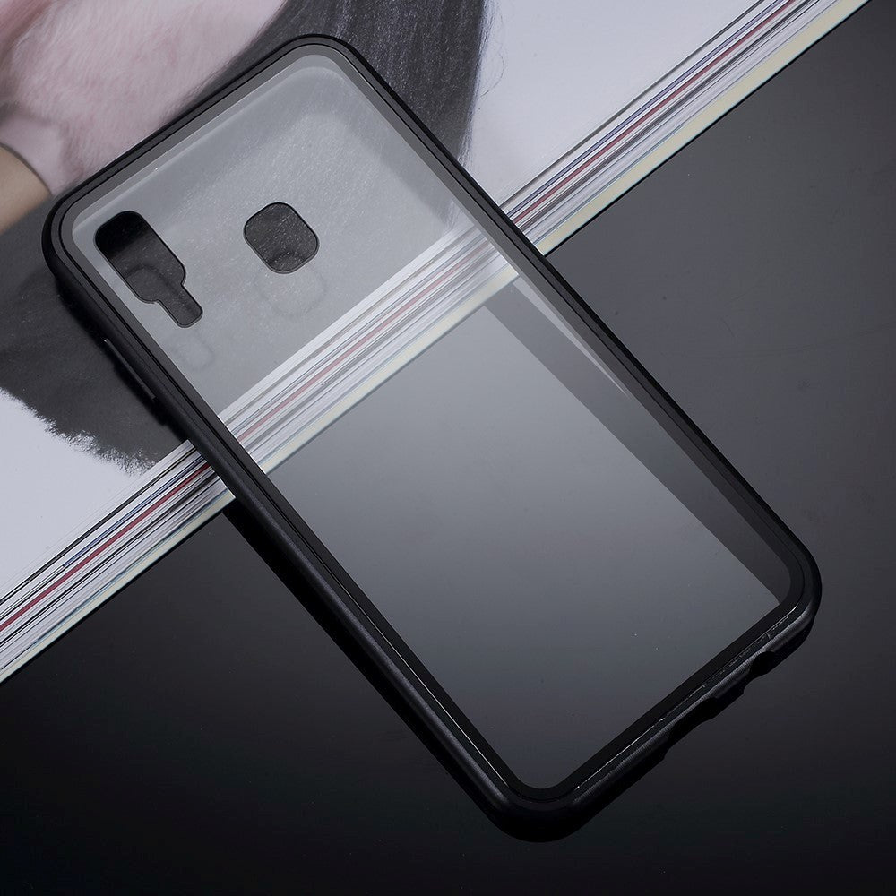 Samsung Galaxy A30 magnetisk deksel m. Bakside i glass - Svart