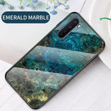 OnePlus Nord Fleksibelt Hybrid Plastik Marmor Cover - Emerald