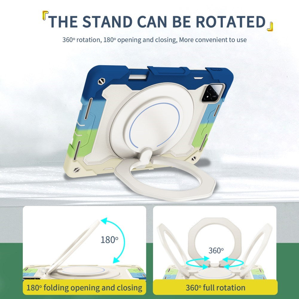 EIDERWOOD Xiaomi Pad 6S Pro Anti-Drop nettbrettdeksel m. Stativ og penneholder - Multi Color V1