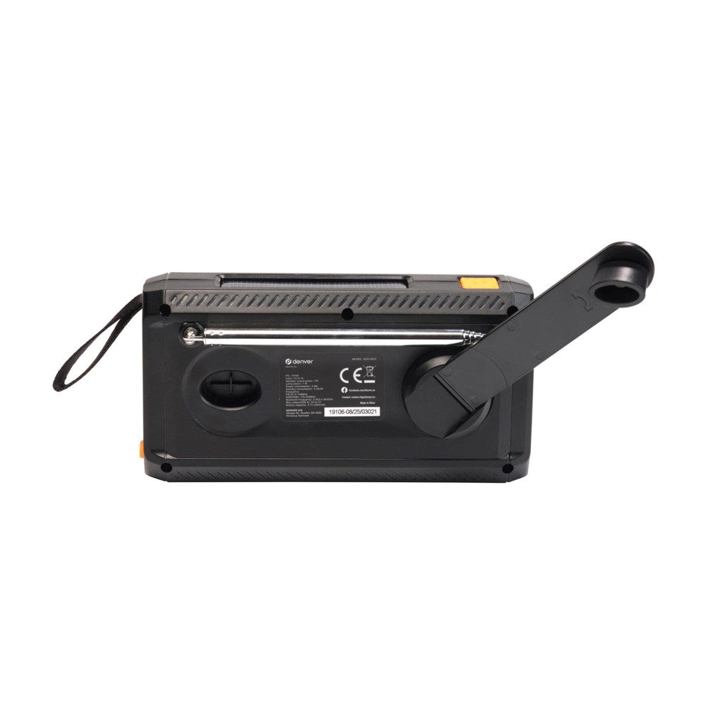 Denver Nødradio med DAB+ / FM Radio & Bluetooth & Lommelygte - Sort