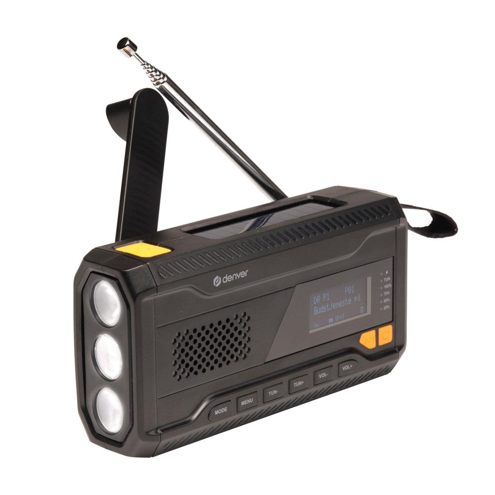 Denver Nødradio med DAB+ / FM Radio & Bluetooth & Lommelygte - Sort