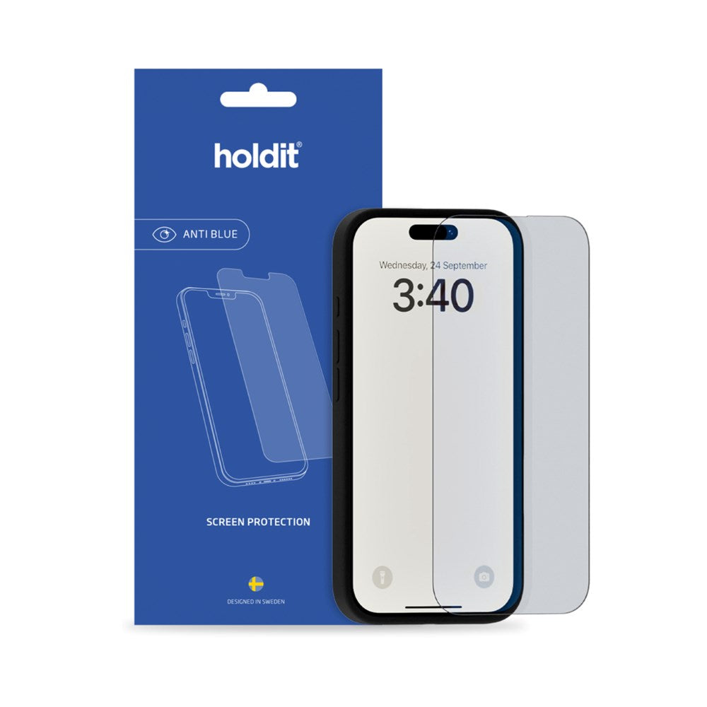 iPhone 16 / 15 / 15 Pro Holdit Hærdet Glas Skærmbeskyttelsesglas - Case Friendly - Gennemsigtig